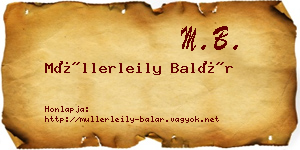 Müllerleily Balár névjegykártya